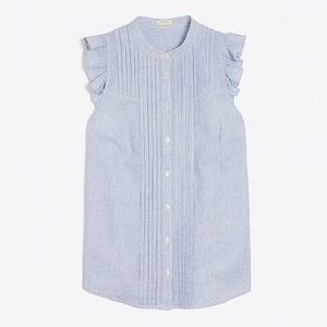 J. Crew Factory Sleeveless Stripe Ruffle top